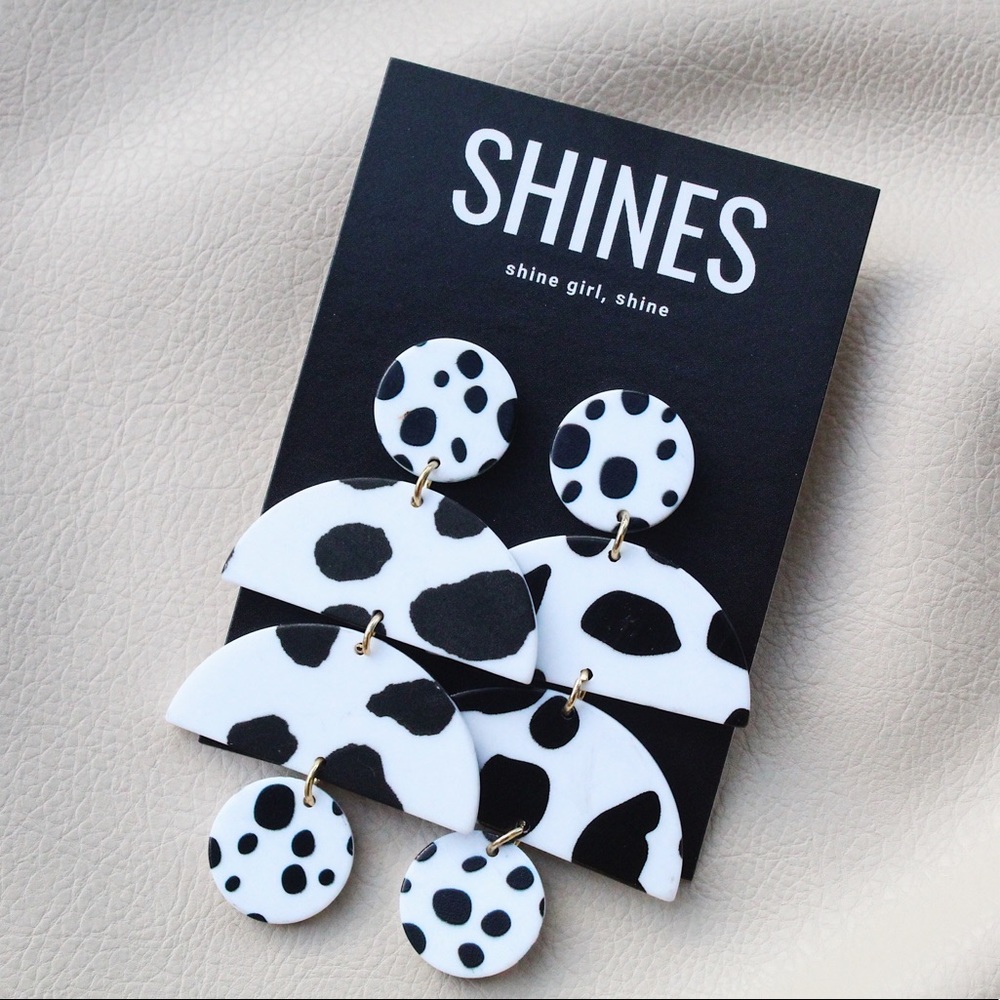 Black & White Printed Earrings